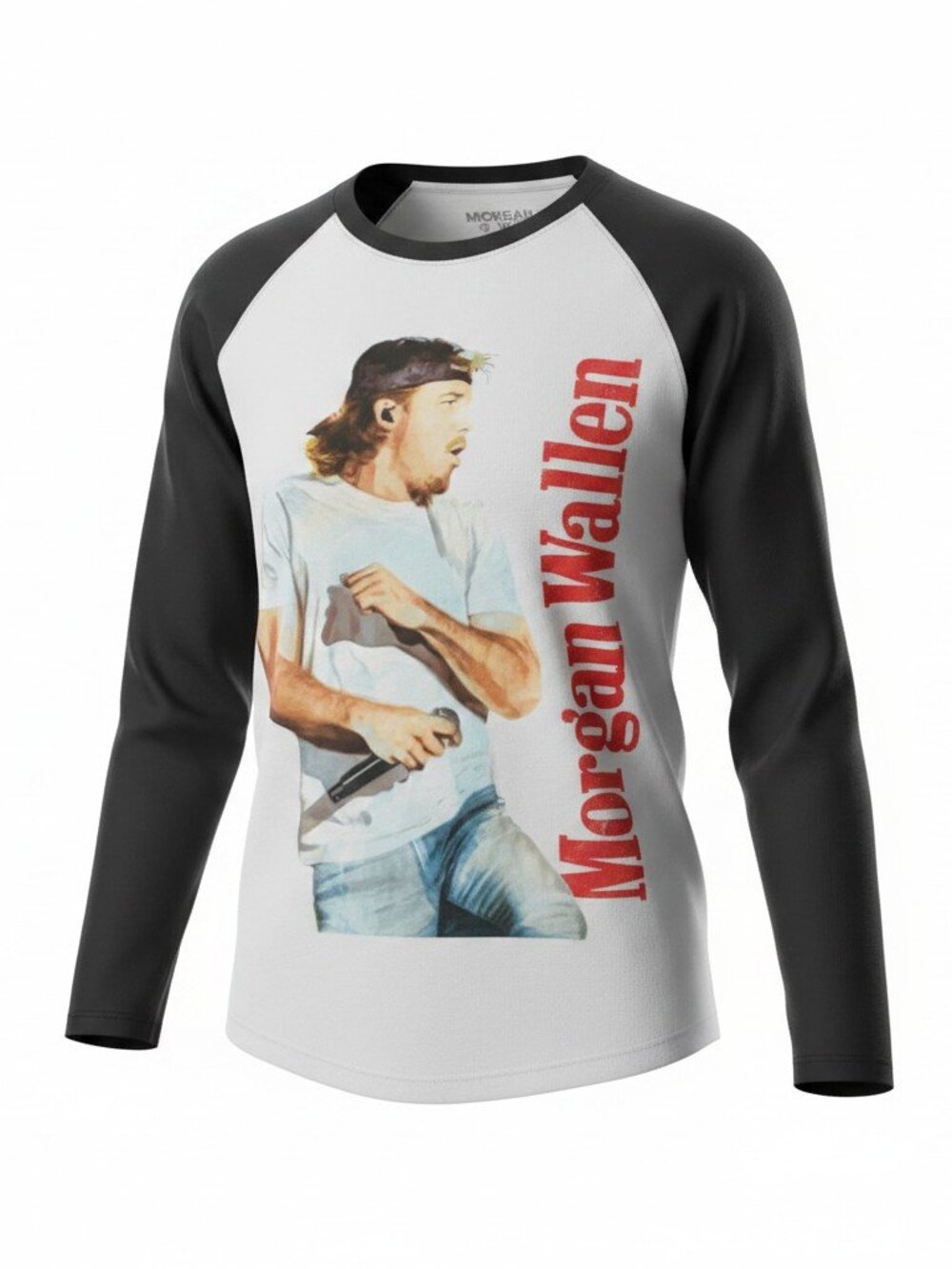Morgan Wallen Shirt Mens Medium Baseball Tee Black White Graphic